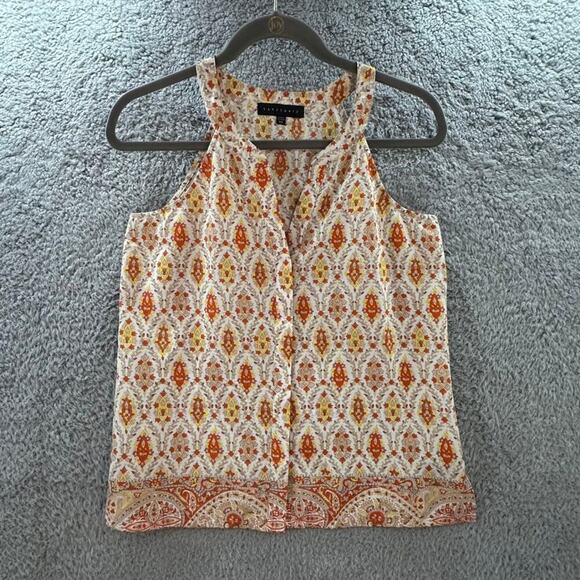 Sanctuary XS Sleeveless V-Neck Top Flowy Boho Casual Summer Vacation - Picture 2 of 8